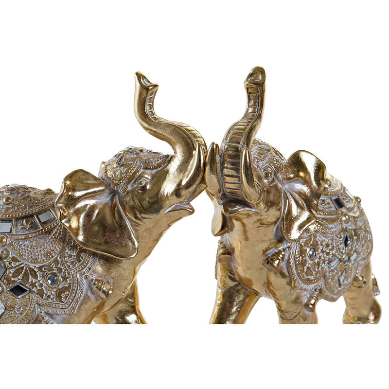 Statua Decorativa DKD Home Decor Resina Coloniale Specchio Elefant (2 pcs) - zannishop