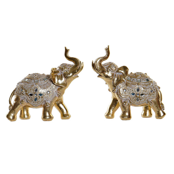 Statua Decorativa DKD Home Decor Resina Coloniale Specchio Elefant (2 pcs) - zannishop