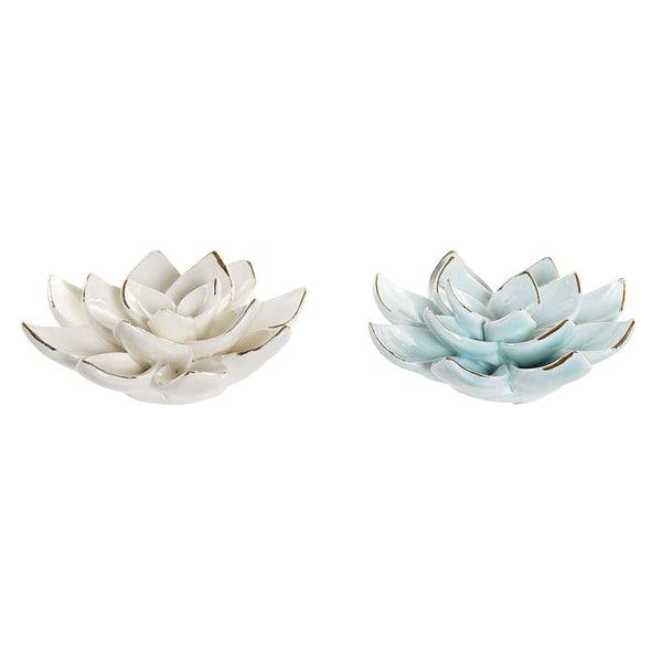 Fiore Decorativo DKD Home Decor Beige Porțelan Blu cielo (2 pcs) - zannishop