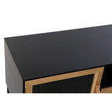 DKD Home Decor TV Gabinete de madera negra de metal de metal (140 x 40 x 50 cm)