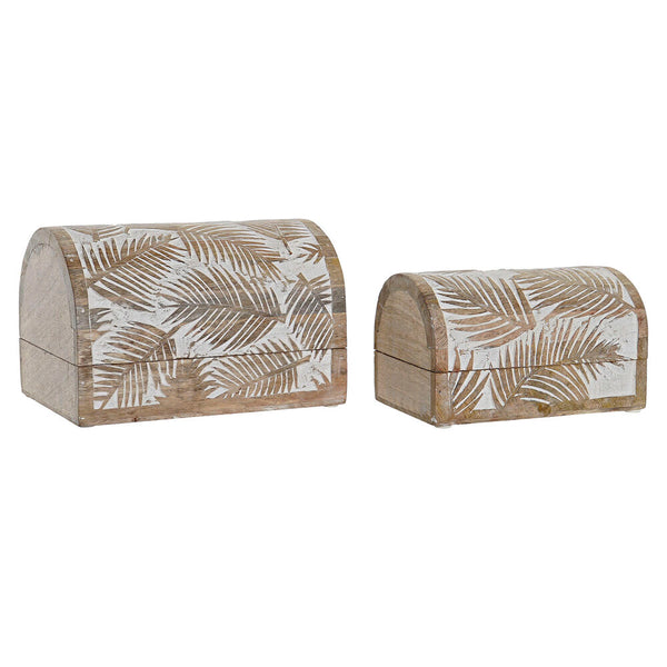 Set of decorative boxes DKD Home Decor Tropical Mango wood Sheets (2 pcs) - zannishop