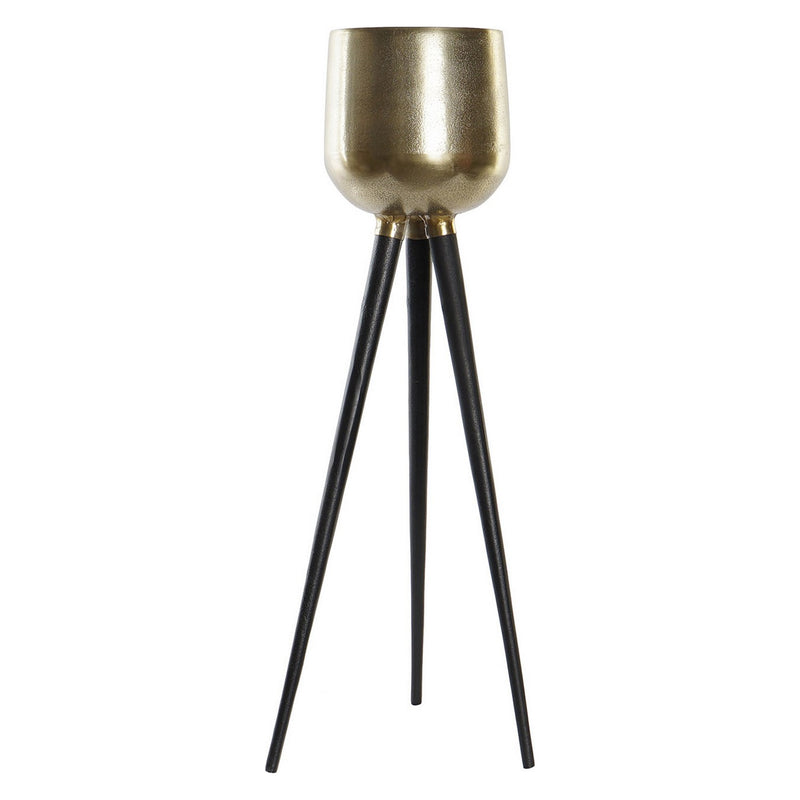 DKD Home Decor Vase Black Golden Aluminium (32 x 32 x 85 cm)