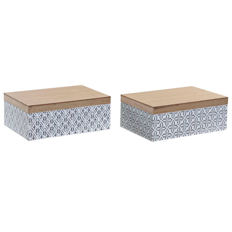 Scatola Decorativa DKD Home Decor Mozaic Legno MDF (2 pcs) (24 x 16 x 9 cm) - zannishop