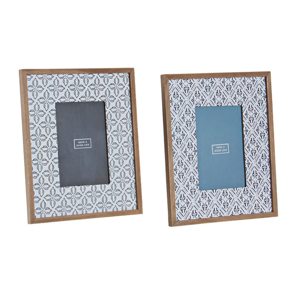 Cornice Portafoto DKD Home Decor Mozaic Legno MDF (2 pcs) (20 x 0.8 x 25 cm)