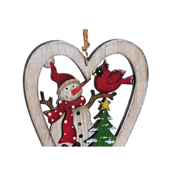 Décoration de Noël DKD DecCor Home Wood Heart (2 PCS) (38 x 9 x 59 cm)