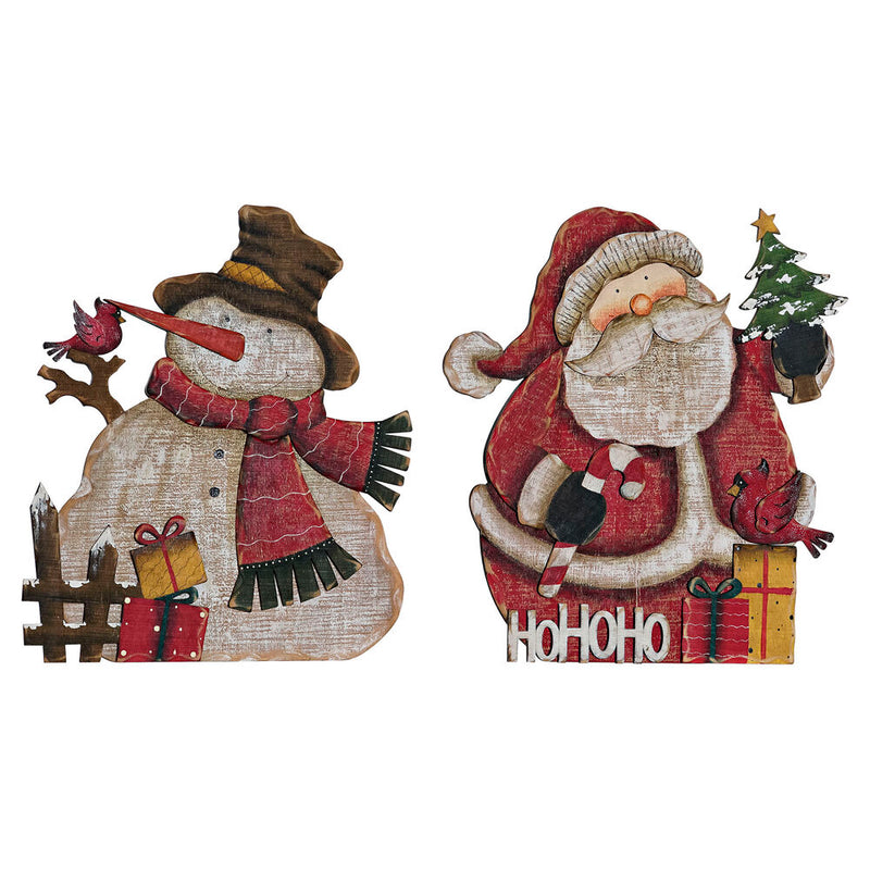 Décoration de Noël DKD DecCor Decor Wood (2 pcs) (37 x 11,5 x 39,5 cm)