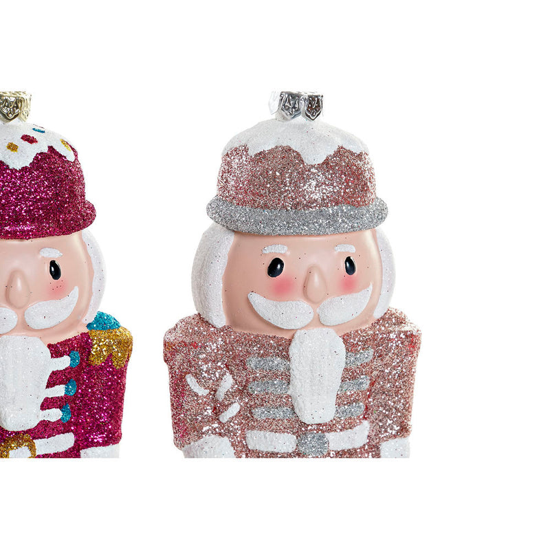 Décoration de Noël DKD Dec Home Plastic Plaporina (2 pcs) (6 x 4 x 11,5 cm)