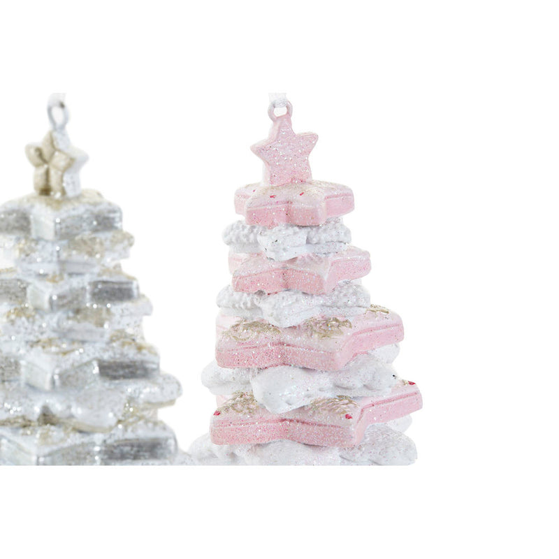 Décoration de Noël DKD DecCor Decor Tree (2 pcs) (4 x 4 x 8 cm)