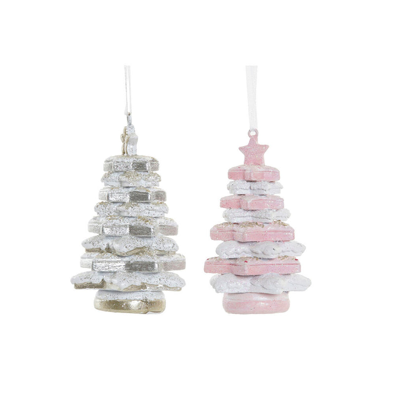 Décoration de Noël DKD DecCor Decor Tree (2 pcs) (4 x 4 x 8 cm)