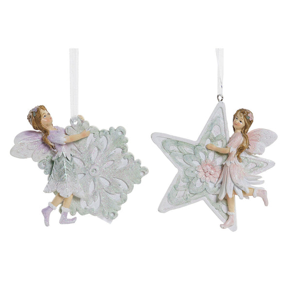 Weihnachtsdekoration DKD Home Decor Resin Star (2 PCs) (9 x 3 x 9 cm)