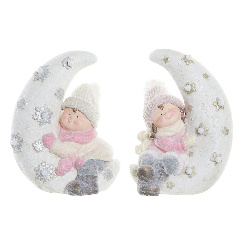 Weihnachtsdekoration DKD Home Decor Fibriant de Sticlurs Luna (2 PCs) (31 x 20 x 43 cm)