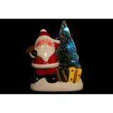 Weihnachtsdekoration DKD Home Decor Gres Santa Claus (2 Stcs) (9,5 x 6 x 11,5 cm)