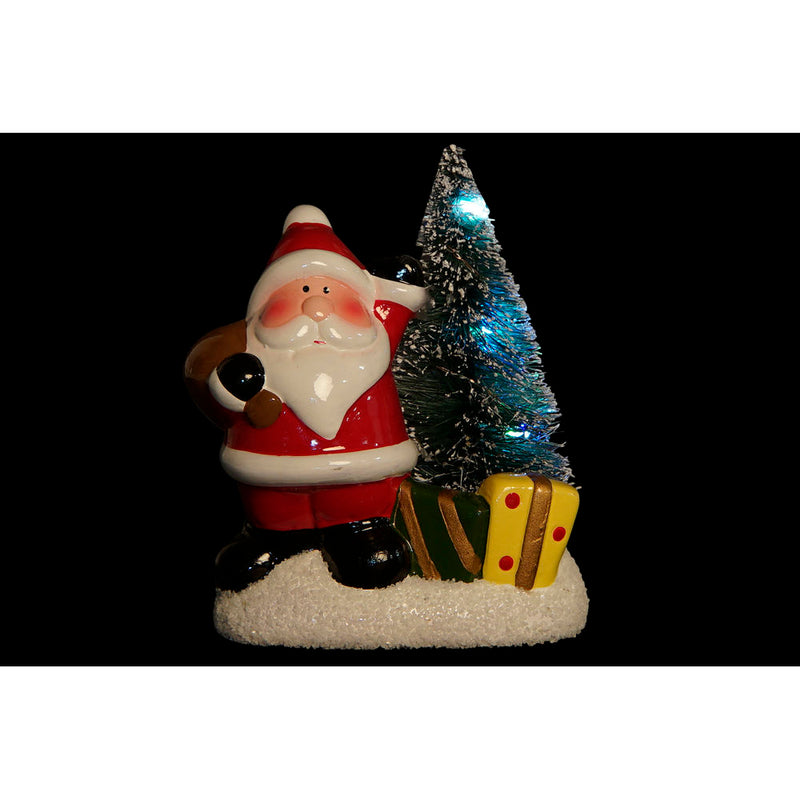 Weihnachtsdekoration DKD Home Decor Gres Santa Claus (2 Stcs) (9,5 x 6 x 11,5 cm)