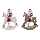 Décoration de Noël DKD Home Decor Resin Horse (2 PCS) (13,5 x 6 x 17 cm)