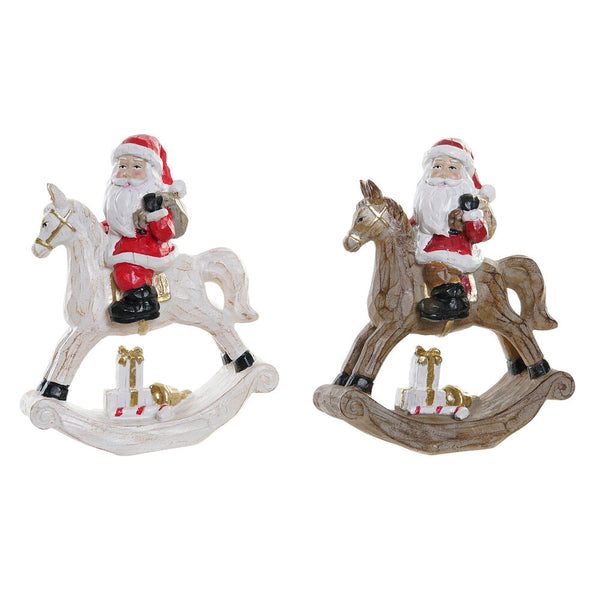 Décoration de Noël DKD Home Decor Resin Horse (2 PCS) (13,5 x 6 x 17 cm)