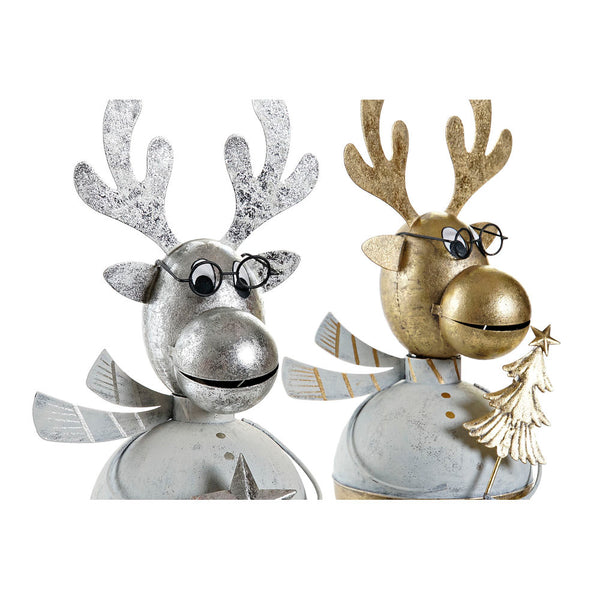 Weihnachtsdekoration DKD Home Decor Metal Rentier (14 x 13 x 27 cm) (2 Stcs)