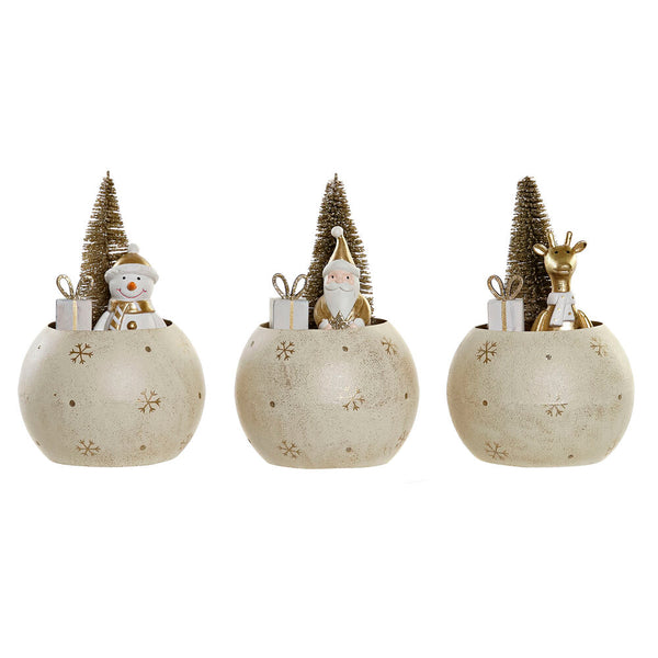 Décoration de Noël DKD Dec Home Decor Metal (3 pcs) (10 x 10 x 17 cm)