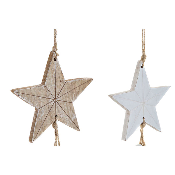 Décoration de Noël DKD Decor Decor Wood Cord Star (11 x 1 x 20 cm) (2 pc)