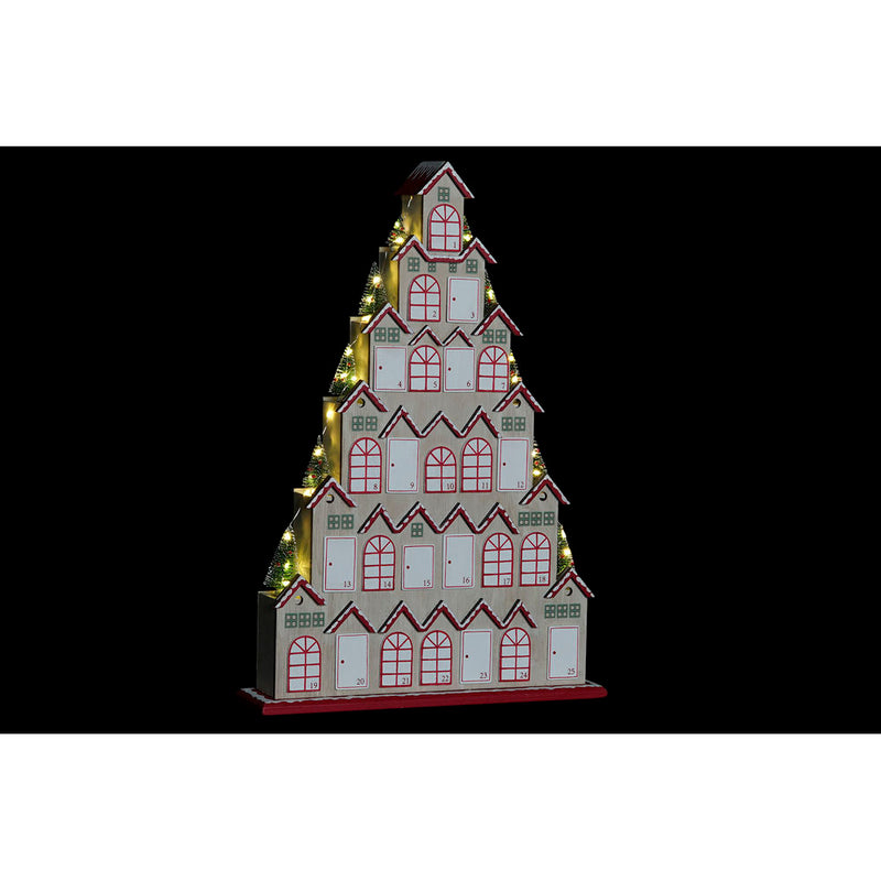 Adventskalender DKD Home Decor Holzhäuser (37 x 8 x 53 cm)