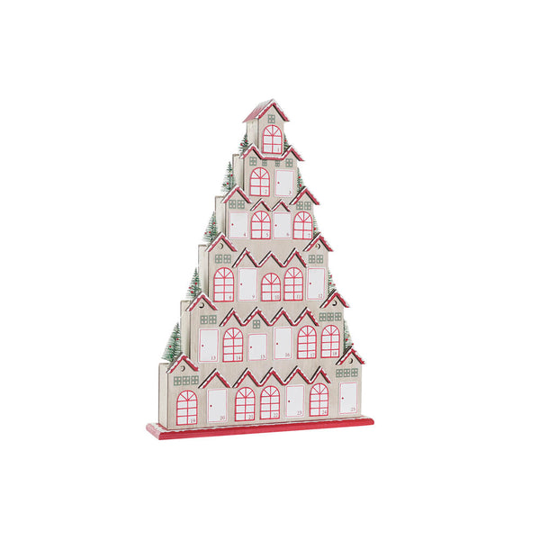 Adventskalender DKD Home Decor Holzhäuser (37 x 8 x 53 cm)