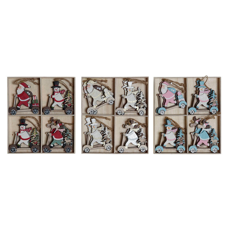 Set di Addobbi di Natale DKD Home Decor Legno (6,5 x 0,5 x 8 cm) (3 pcs)