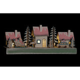 Weihnachtsdekoration DKD Home Decor Holzhaus (2 Stcs) (30 x 6 x 12 cm)