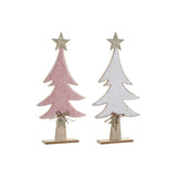 Arbre de Noël avec étoile DKD décoration intérieure en bois en bois MDF (2 pc) (26,5 x 6 x 58 cm)