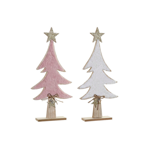 Weihnachtsbaum mit Stern DKD Home Decor Holzwolle MDF (2 PCs) (26,5 x 6 x 58 cm)