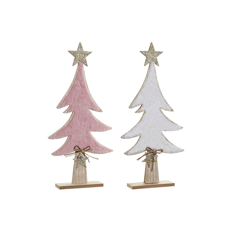 Arbre de Noël avec étoile DKD décoration intérieure en bois en bois MDF (2 pc) (26,5 x 6 x 58 cm)