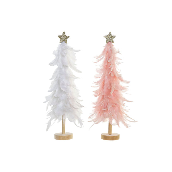 Weihnachtsdekoration DKD Home Decor Tree DM Feder (15 x 15 x 47 cm) (2 Stcs)