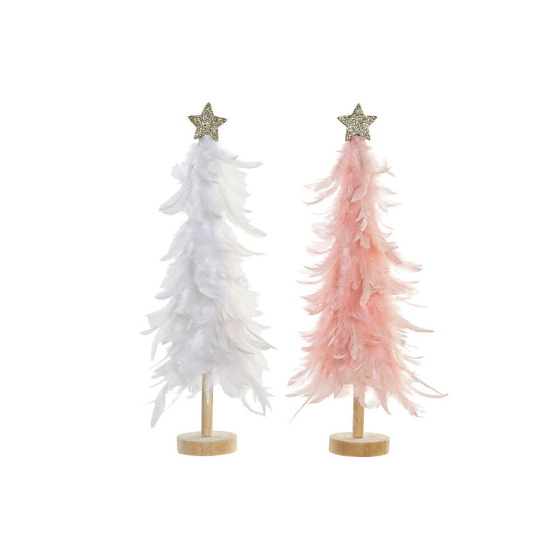 Decorazione Natalizia DKD Home Decor Albero DM Piuma (15 x 15 x 47 cm) (2 pcs)