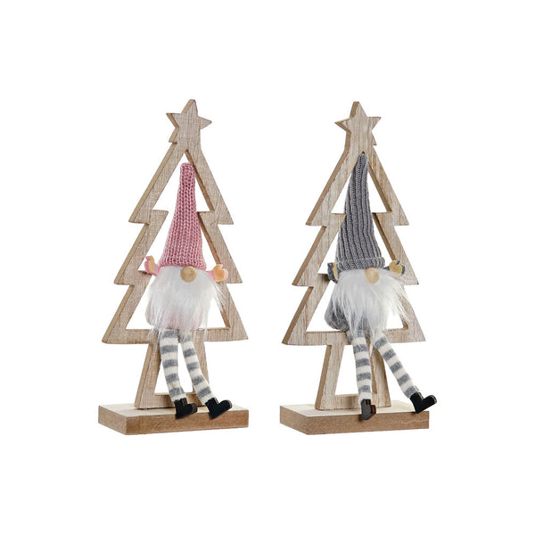 Weihnachtsdekoration DKD Home Decor Tree Polyester Holz MDF (2 PCs) (11 x 5 x 22 cm)