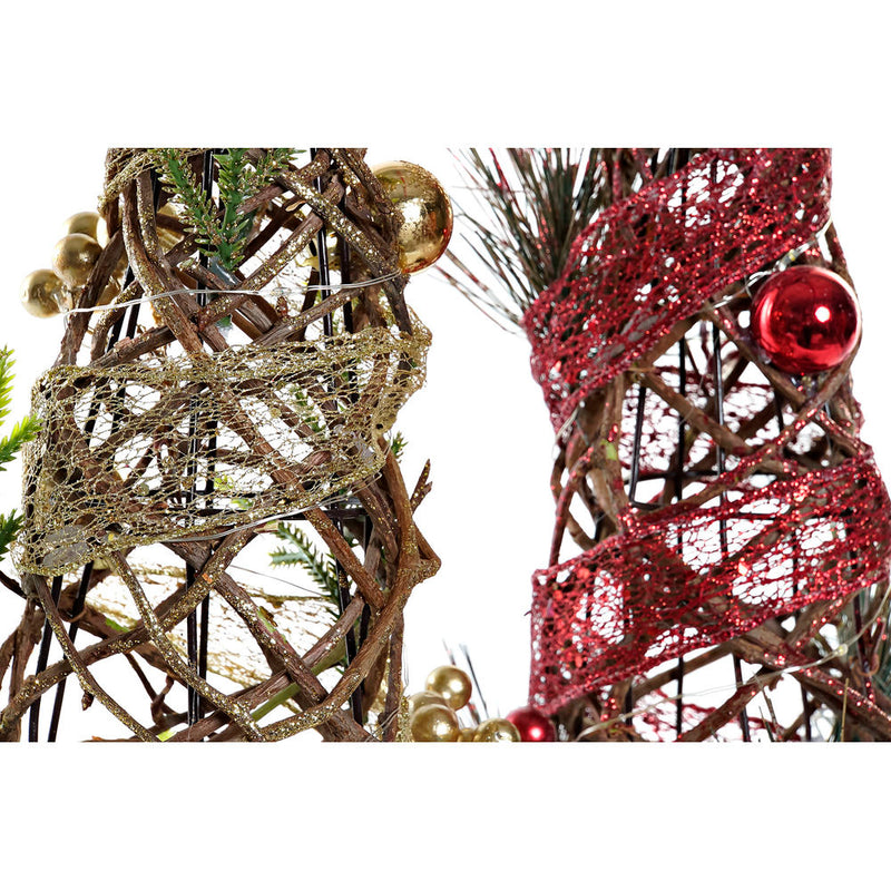 Tree de Noël DKD DÉCOR HOME RATTAN (2 PCS) (16 x 16 x 41 cm)