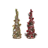 Árbol de Navidad DKD Decoración del hogar Rattan (2 PC) (22 x 22 x 57 cm)