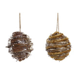 Ball de Noël DKD Home Decor Iuta Rattan (10 x 10 x 10 cm) (2 pc)