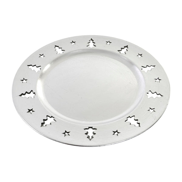 DKD Home Center Decor Silver PP (polypropylène) Noël (33 x 33 x 2 cm)