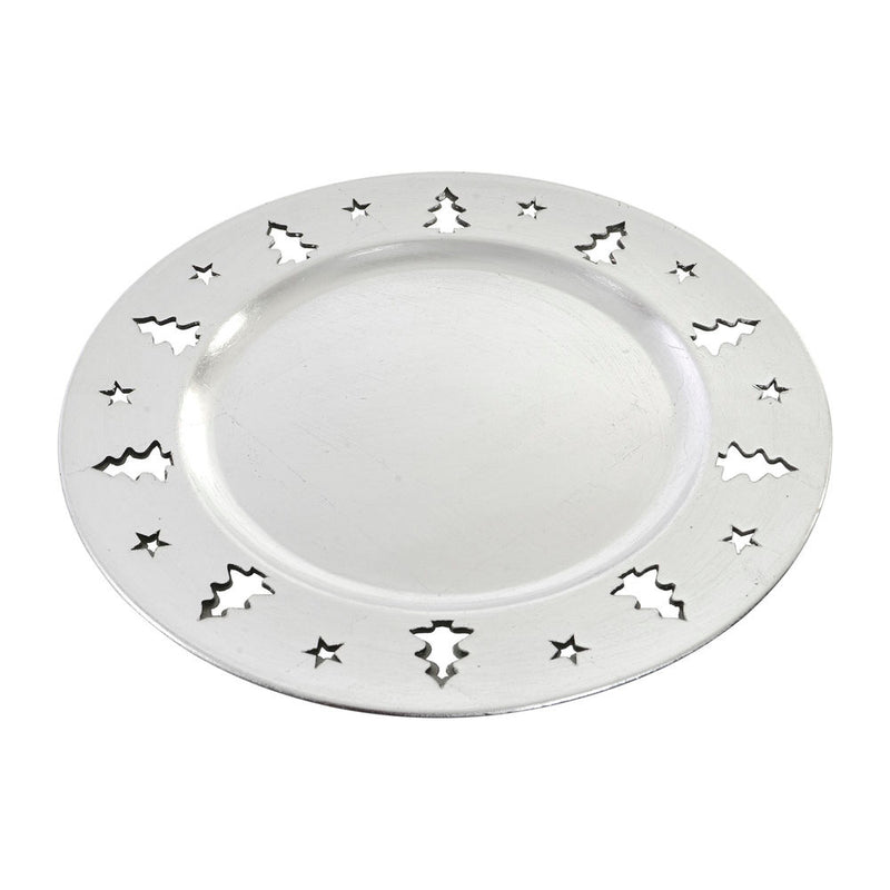 DKD Home Center Decor Silver PP (polypropylène) Noël (33 x 33 x 2 cm)