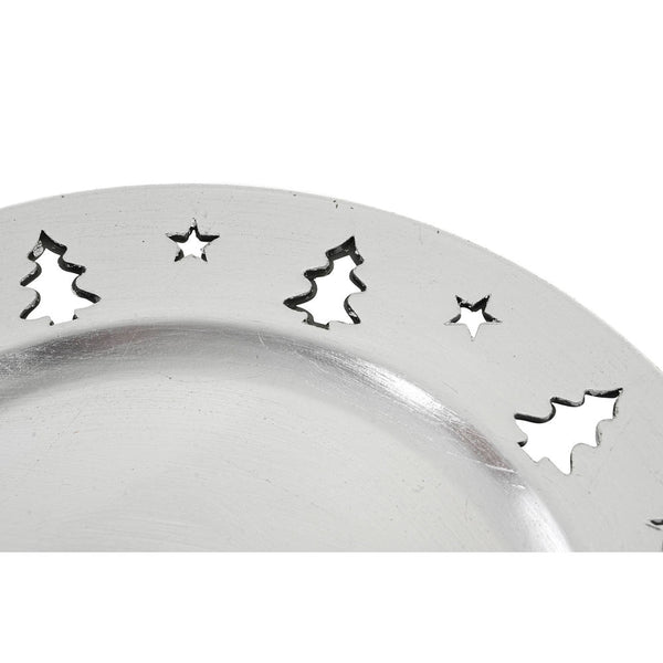 DKD Home Center Decor Silver PP (polypropylène) Noël (33 x 33 x 2 cm)