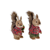 Weihnachtsdekoration DKD Home Decor Polyester Eichhörnchen (2 PCs) (12 x 15 x 25 cm)