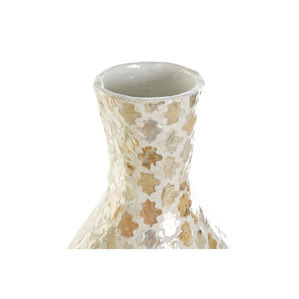 Vaso DKD Home Decor Marrone Crema Bambù Madreperla Arabo (27 x 16 x 69 cm)