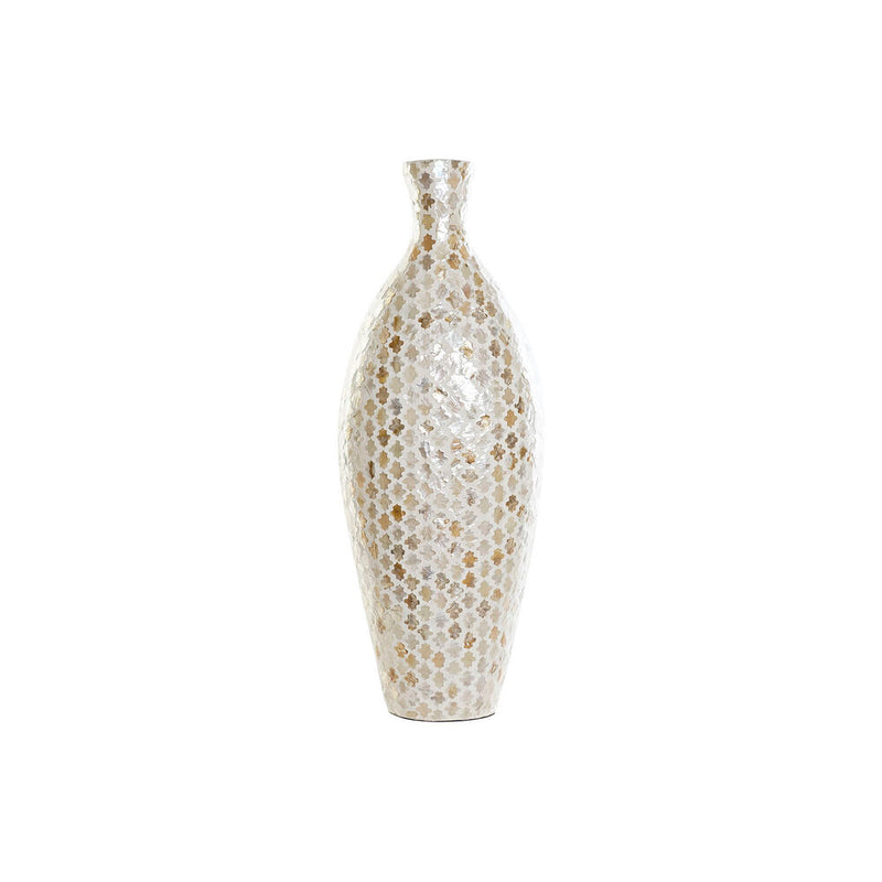 DKD Home Vase Decor Marrone Madreper Bamboo Cream (27 x 16 x 69 cm)