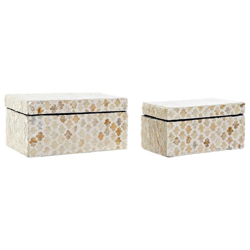 Set di Scatole Decorative DKD Home Decor Madreperla Bambù Arabo (26.5 x 16.5 x 13 cm) (2 pcs) - zannishop