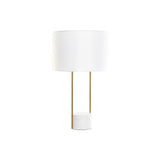 Lampada da tavolo DKD Home Decor Bianco Poliestere Metallo Marmo 220 V Dorato 50 W (41 x 41 x 68 cm)