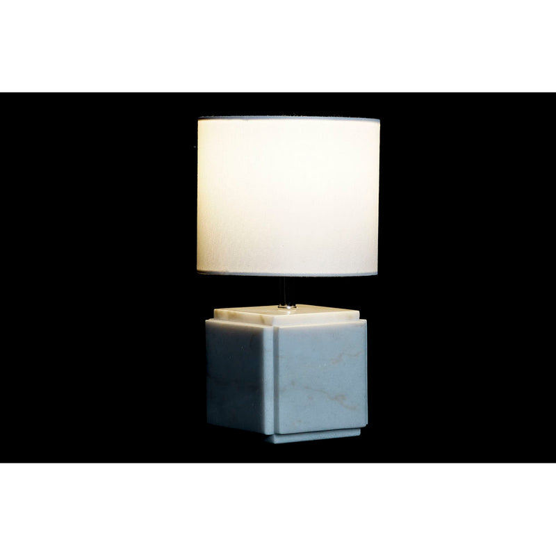 DKD Lámpara de mesa casera Decoración blanca Mármol de metal 220 V dorado 50 W