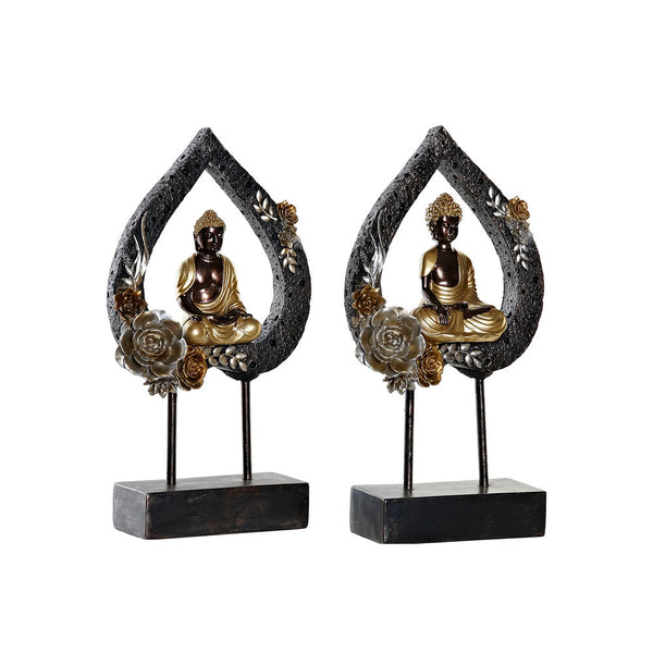 Statua Decorativa DKD Home Decor Metallo Resina Buda (2 pcs) (19 x 7.7 x 35 cm) - zannishop