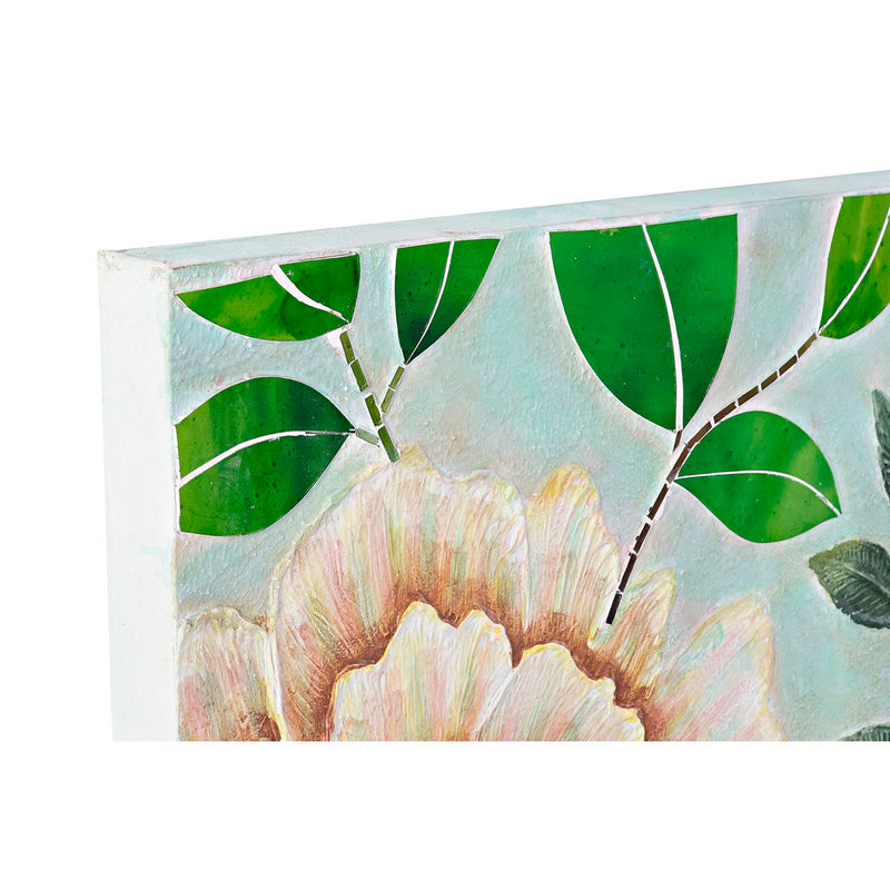 Tela DKD Home Decor Vetro Fiori Tela (80 x 4 x 120 cm) - zannishop