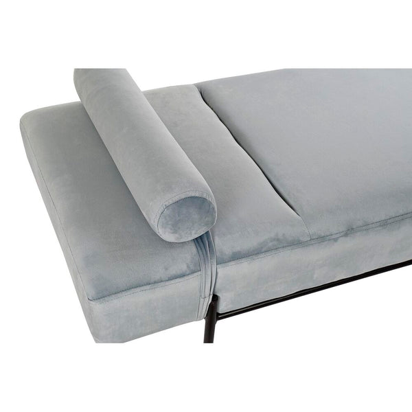 Chaise Longue DKD Home Decor Sofa Metall Polyesterblauer Himmel (140 x 59 x 42 cm)