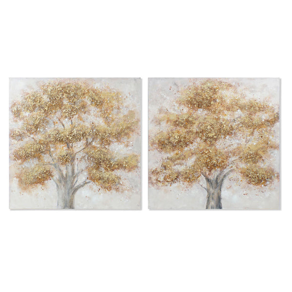 DKD Home Picture Decor Tolevas Tree (2 pcs) (100 x 3,8 x 100 cm)