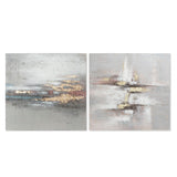 DKD Home Decor Picture Résumé Canvas (2 PCS) (100 x 3,8 x 100 cm)