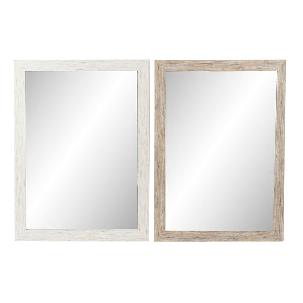 Specchio da parete DKD Home Decor Bianco Vetro polistirene (2 pcs) (70 x 2 x 96 cm) - zannishop